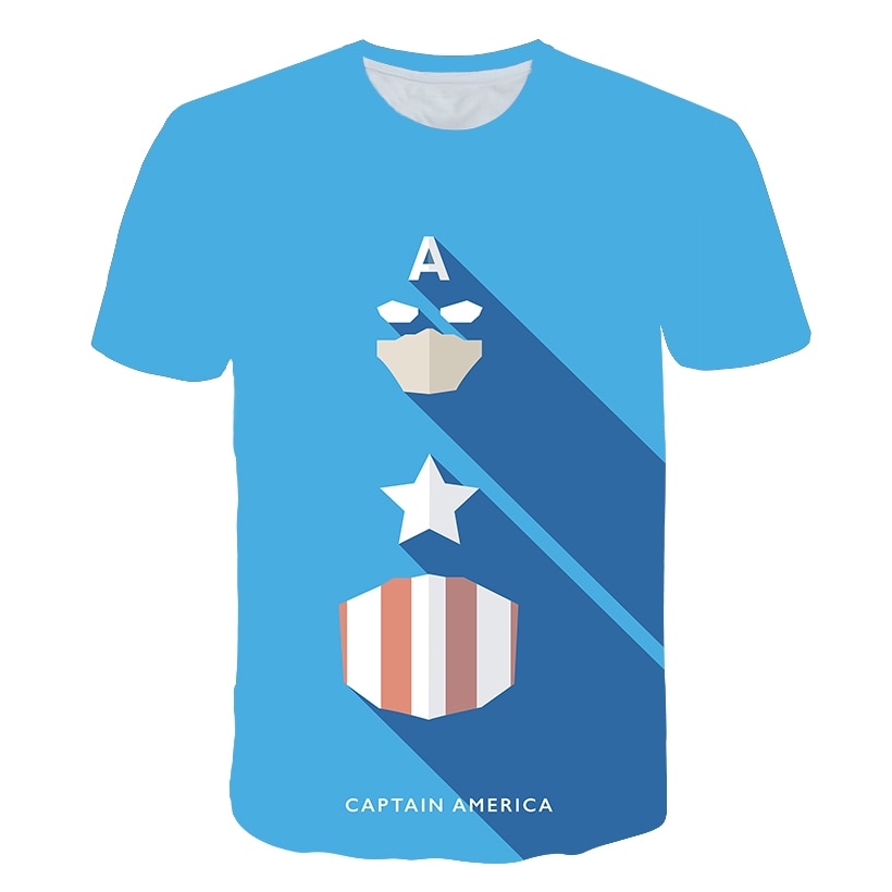 2019 Captain America Blue T-Shirt