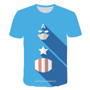 2019 Captain America Blue T-Shirt